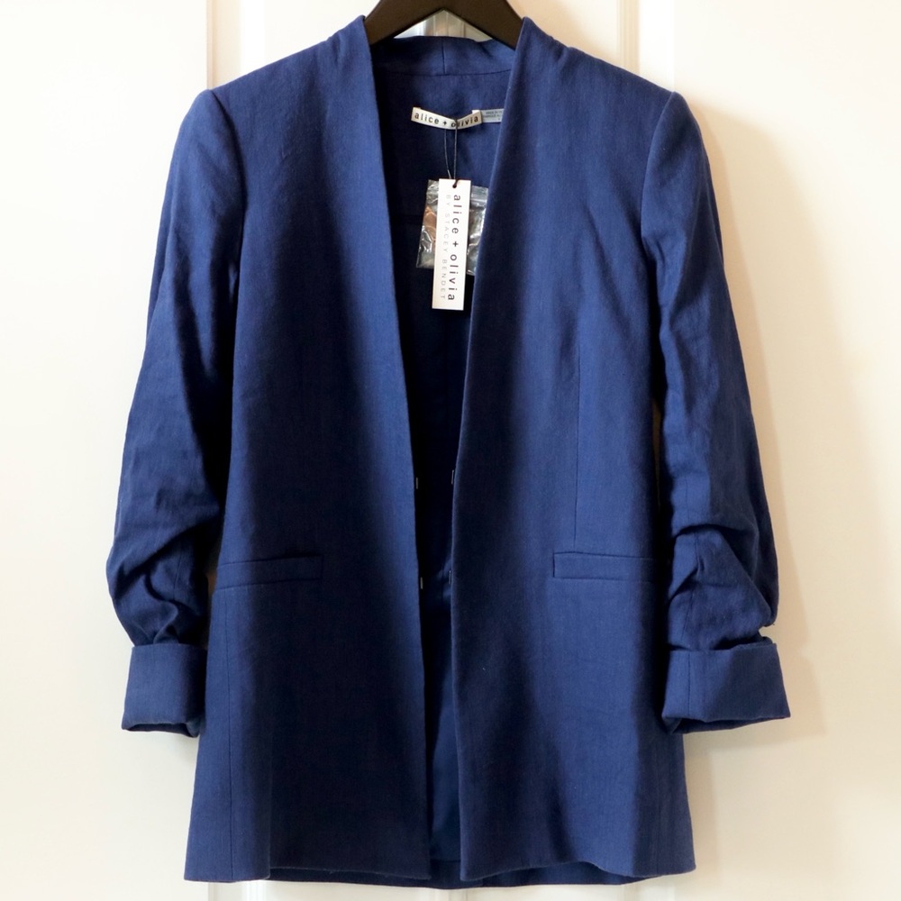 ALICE + OLIVIA Jerri Long Collarless Blazer - Picture 7 of 11
